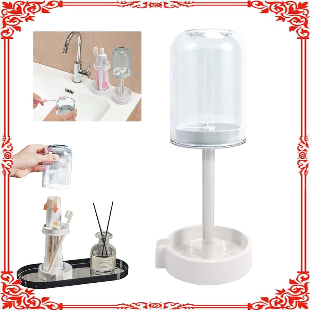Conjunto de 4 peças de copo para enxaguatório bucal multiindustrial doméstico (copo, Base, estrutura de suporte, placa d