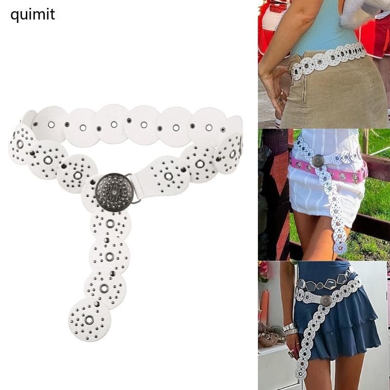 QUIM Punk Adolescentes Homem Cinto Jeans Ajustável Para Boate Calças Casuais