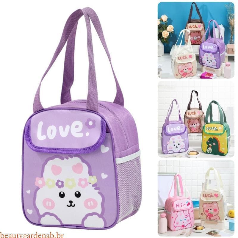 Bolsa Térmica Beautygardenab Design de Desenho Animado Caixa de Almoço Térmica Adequada para Deslocamento Diário DHYT
