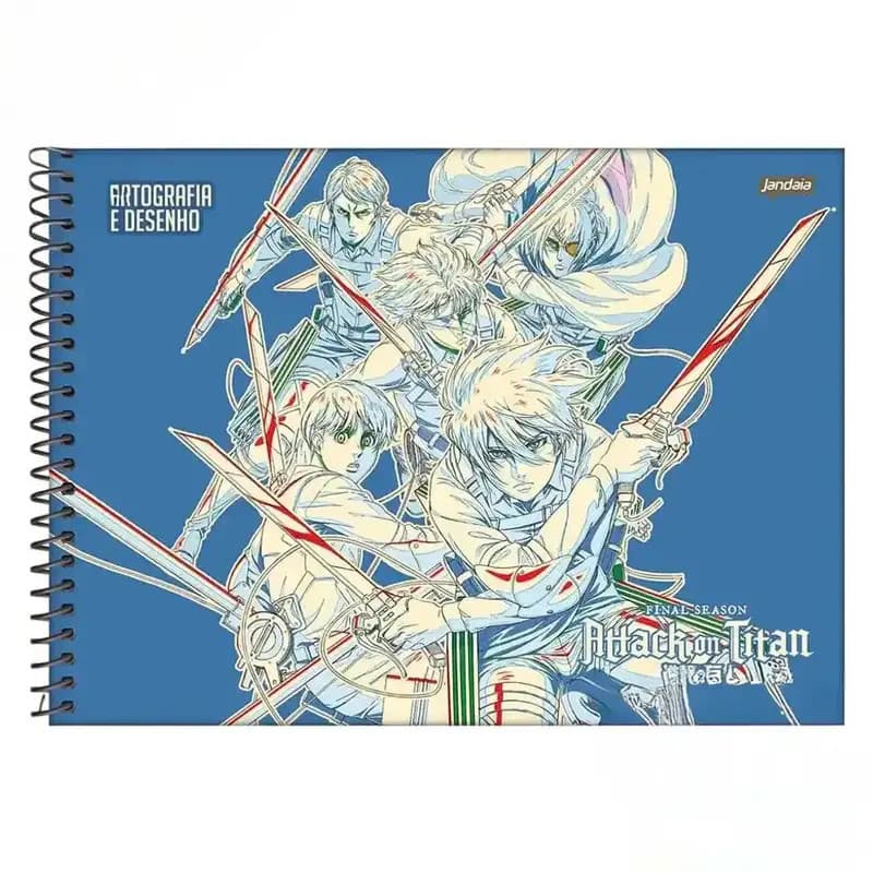 Caderno Cartografia Desenho Attack on Titan 80 folhas