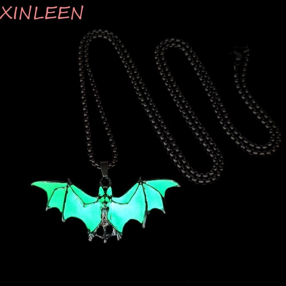 Colar Com Pingente Luminoso XINLEEN , De Liga De Morcego Para Halloween , Acessórios De Joias , Correntes De Pescoço De