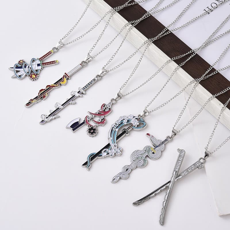 Colar De Caçador De Demônios Anime Colares De Aço Titânio Para Mulheres Homens Correntes De Pingentes Punk Bonitas Novas