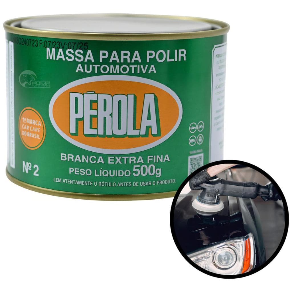 Pérola Massa De Polir N 2 Extra Fina 500g Cor Branca