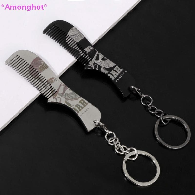 Amonghot > Pente De Barba Masculino De Aço Inoxidável Portátil Mini Cabeça De Óleo Para Barbeiro Bigode Cuidados Ferrame