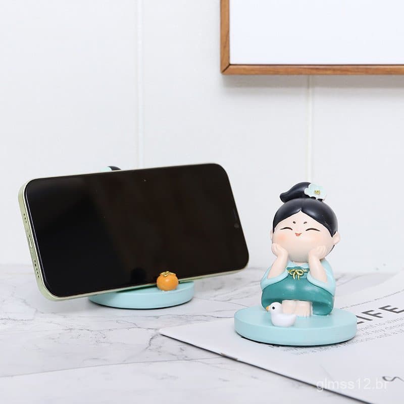 Se você gosta do estilo chinês, o suporte para celular Tang Xiaoyuan, suporte para tablet em resina, decoração criativa