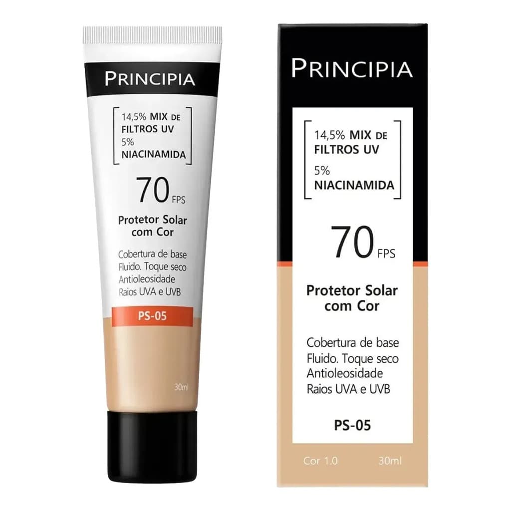 Protetor Solar Facial Principia Fps70 Ps-05 Cor 1.0 C/ 30ml