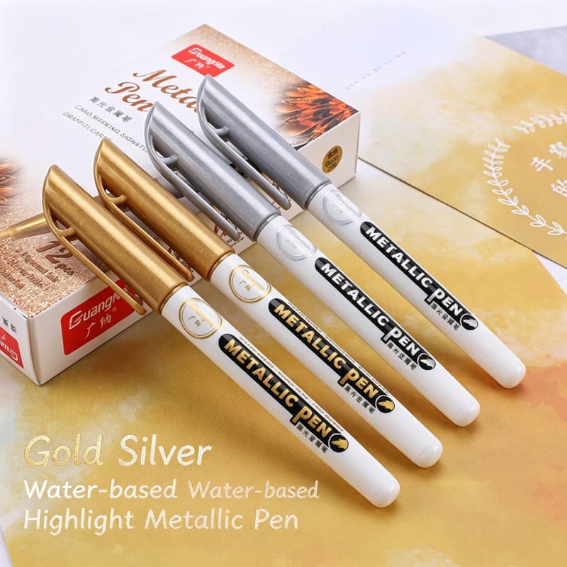 Guangna 560 caneta de Metal à base de água ouro prata pintura caneta DIY cartão manual marcador Graffiti assinatura cane