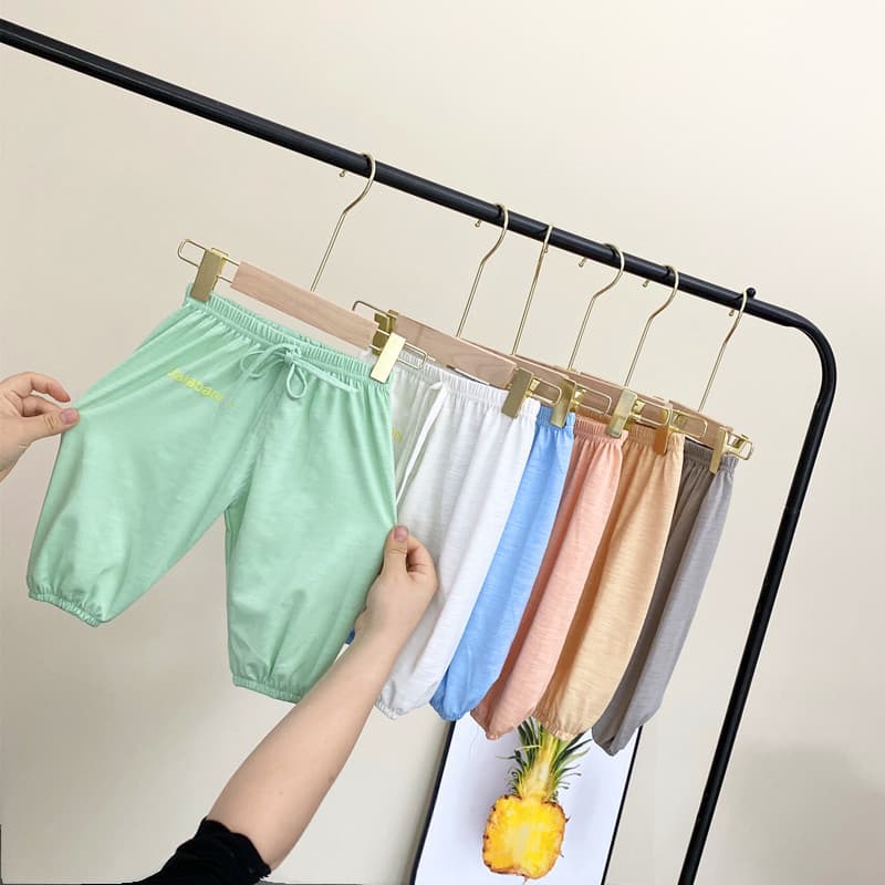Masculino feminino bebê Anti-Mosquito calças verão estilo fino masculino feminino crianças roupas de verão Slub algodão
