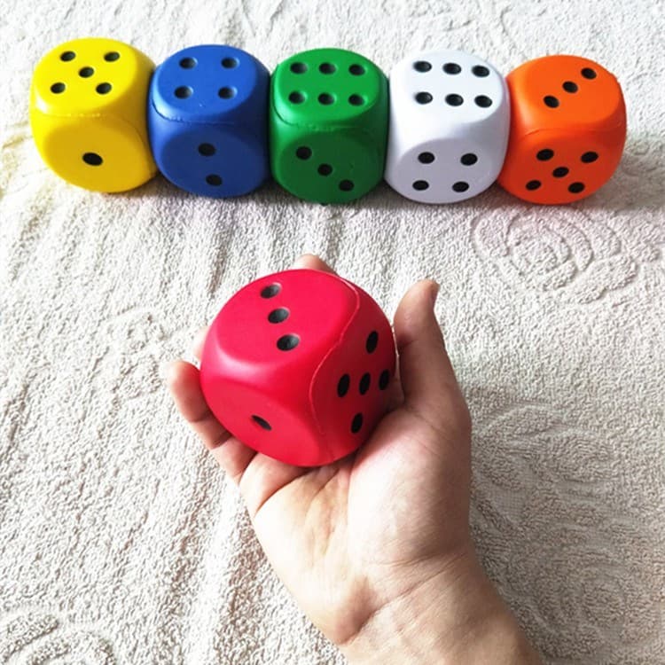 6cm esponja dados jogo de jardim de infância brinquedo peneira elástica tamanho grande quebra-cabeça PU cor sólida frete