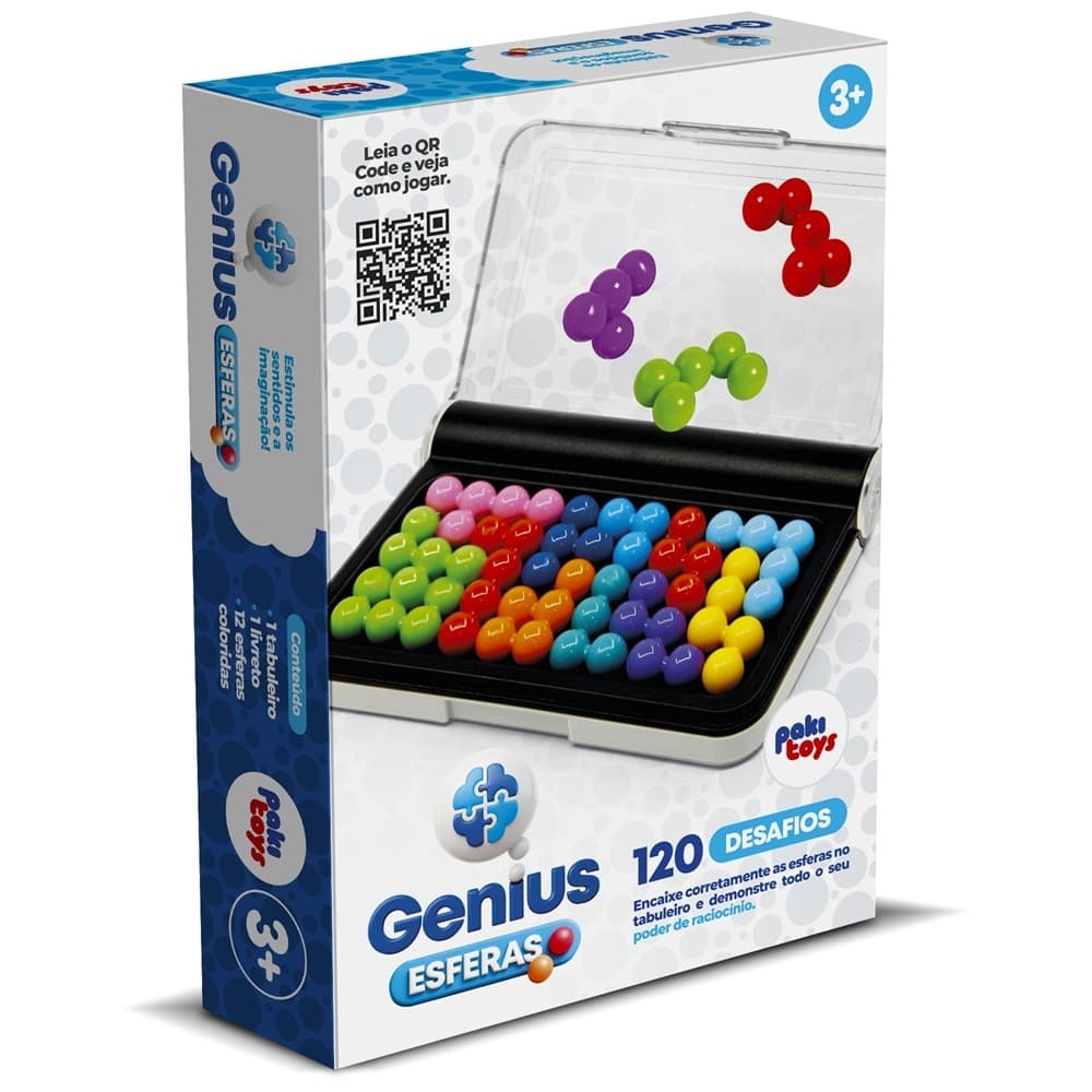 Jogo Genius Esferas 120 Desafios Brinquedo Raciocínio Logico