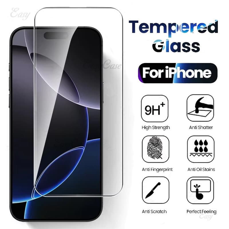 Capa De Vidro Temperado Completa Para iPhone 17 Air 16 15 14 13 12 11 Pro Max 16 Plus X XR XS 6s 7 8 Película Protetora