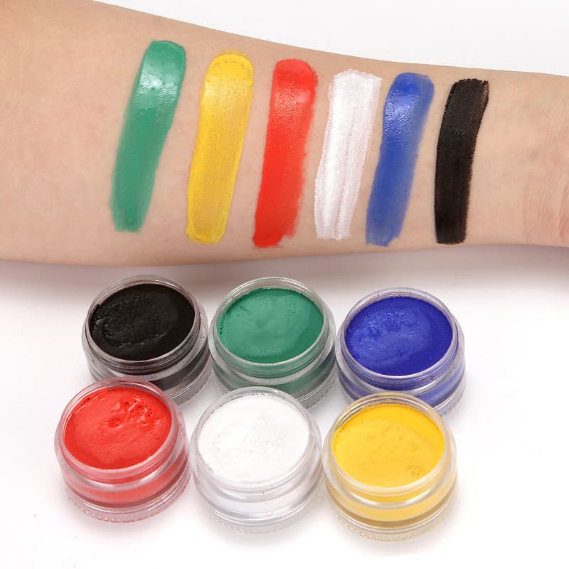 Pintura corporal solúvel em água, à prova d'água, secagem rápida, maquiagem Facial para a pele do corpo, Halloween, cos,