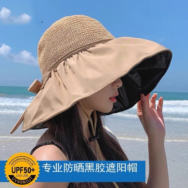 Chapéu de sol protetor solar feminino verão chapéu de sol capa rosto profissional Anti-ultravioleta borboleta vinil aba