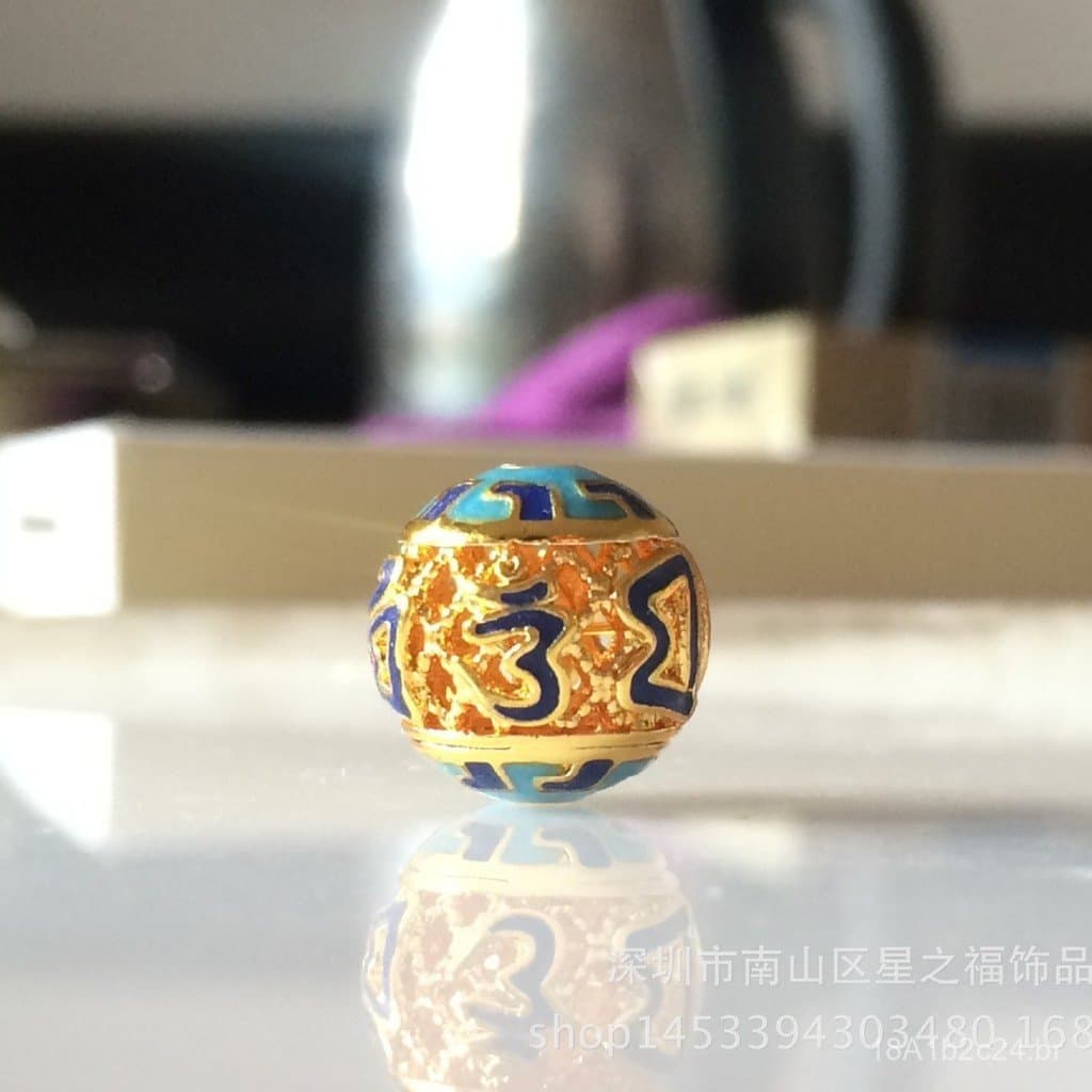 Acessórios de contas soltas Cloisonné DIY, contas espaçadoras de liga banhada a ouro com acabamento em gotejamento de ól