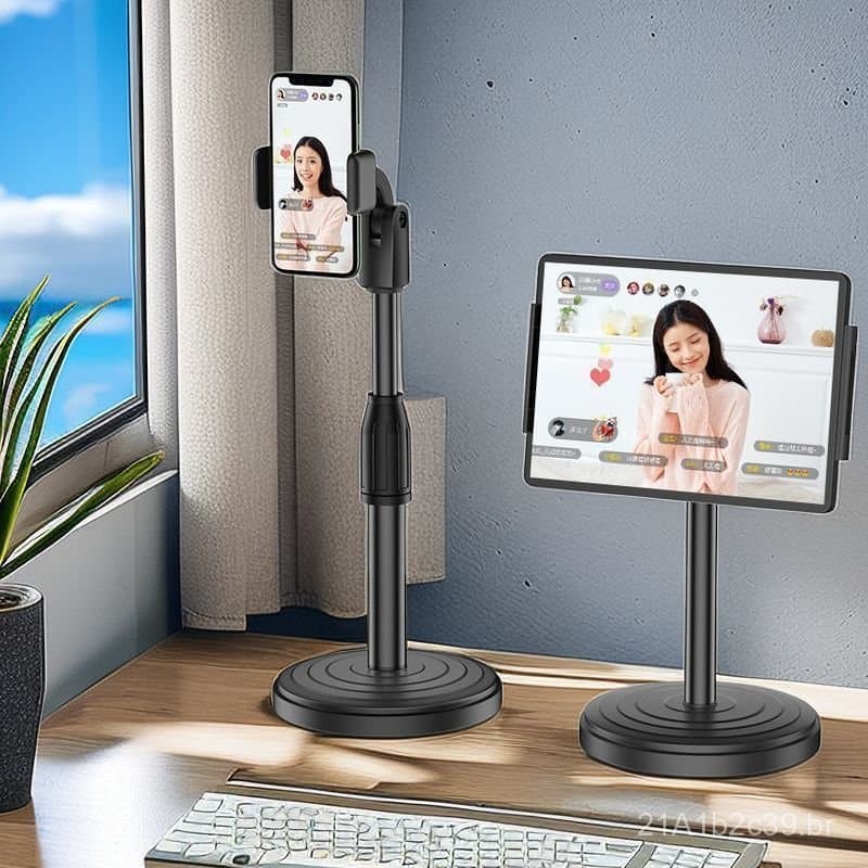 Suporte de mesa, suporte para transmissão ao vivo de aulas online via celular, suporte de altura ajustável para apresent
