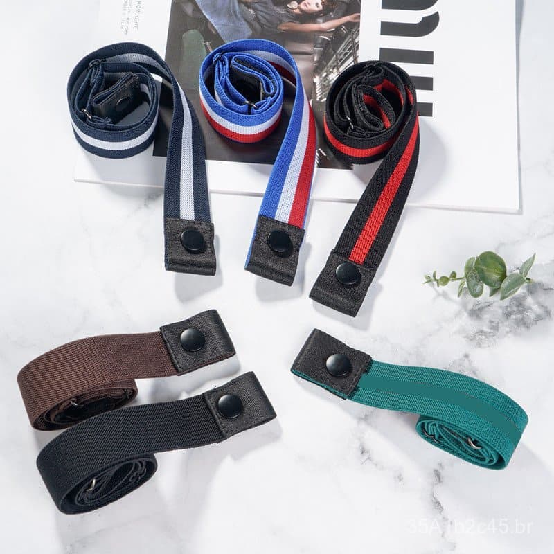 Cinto Elástico Feminino, Cinto Invisível Sem Costura, Cinto Elástico Versátil Estilo Ins para Jeans, Acessório de Moda E