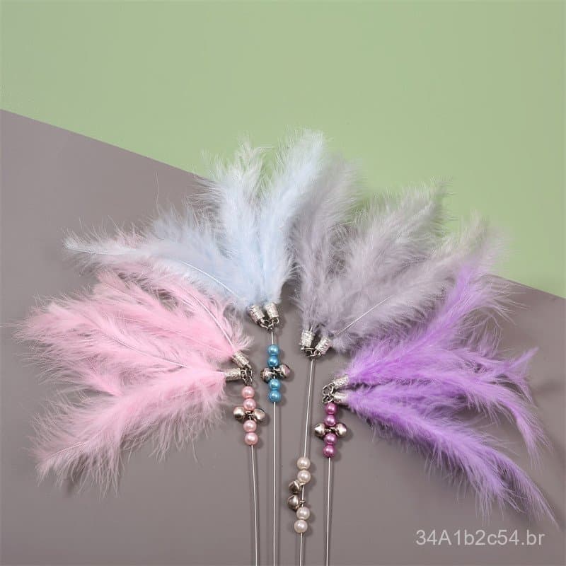 Fabricante direto de varinhas de brinquedo para gatos com penas e sinos, varinhas de brinquedo para gatos com fio de aço