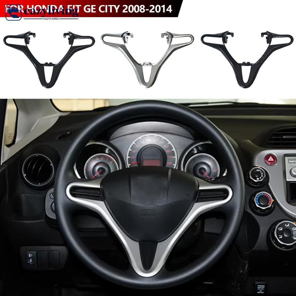 EAZYLIVING Carro De Fibra Carbono Volante Painel Controle Guarnição Tira Interruptor Capa Para Honda Fit GE City 2008-20