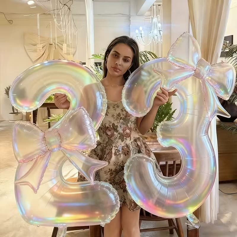 Grande Conjunto De Balão De Arco Digital Transparente Colorido De 40 Polegadas Para Festas De Aniversário , Reuniões , D