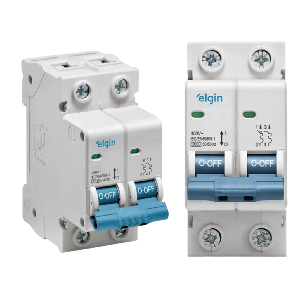 Disjuntor Bipolar 40a Termomagnético 2 Polos Tipo C Elgin