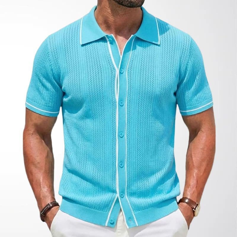 Camisa POLO masculina de manga curta de verão, Casual, cardigã de manga curta, roupas masculinas, estoque pronto SY0039