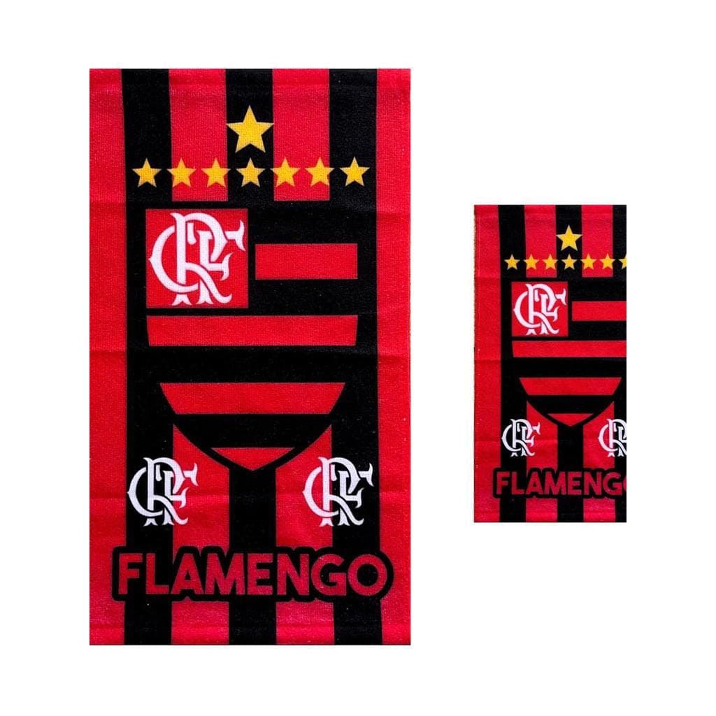 Toalha Flamengo mengão Banho E Rosto Kit Com 2 Peças Oferta Imperdivel