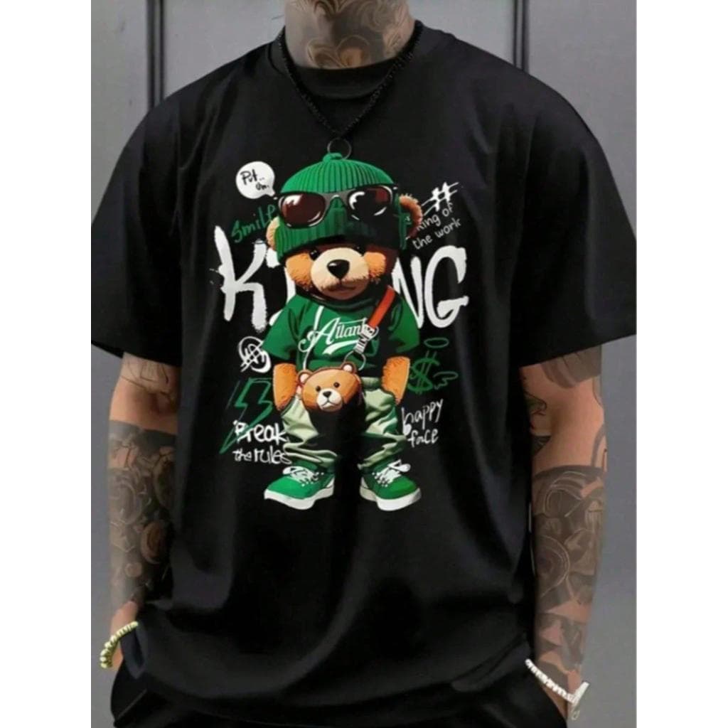 Camiseta Masculina Urso Estiloso Leve 31.1 Casual