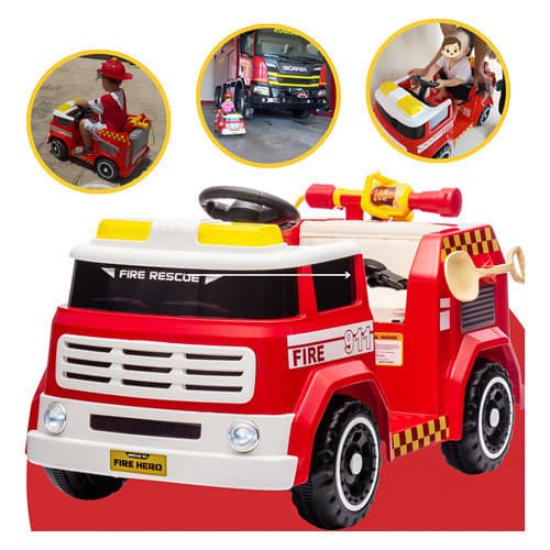 Caminhão Bombeiro Elétrico Infantil 12v 30kg Carrinho Elétrico Bombeiro Controle Remoto