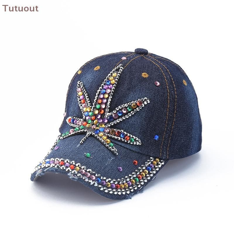 TUTU Novo Hip Hop Denim Boné Strass Criativo Lábio Impressão De Beisebol Amor Carta Viseira Chapéu Para Homem E Mulher D