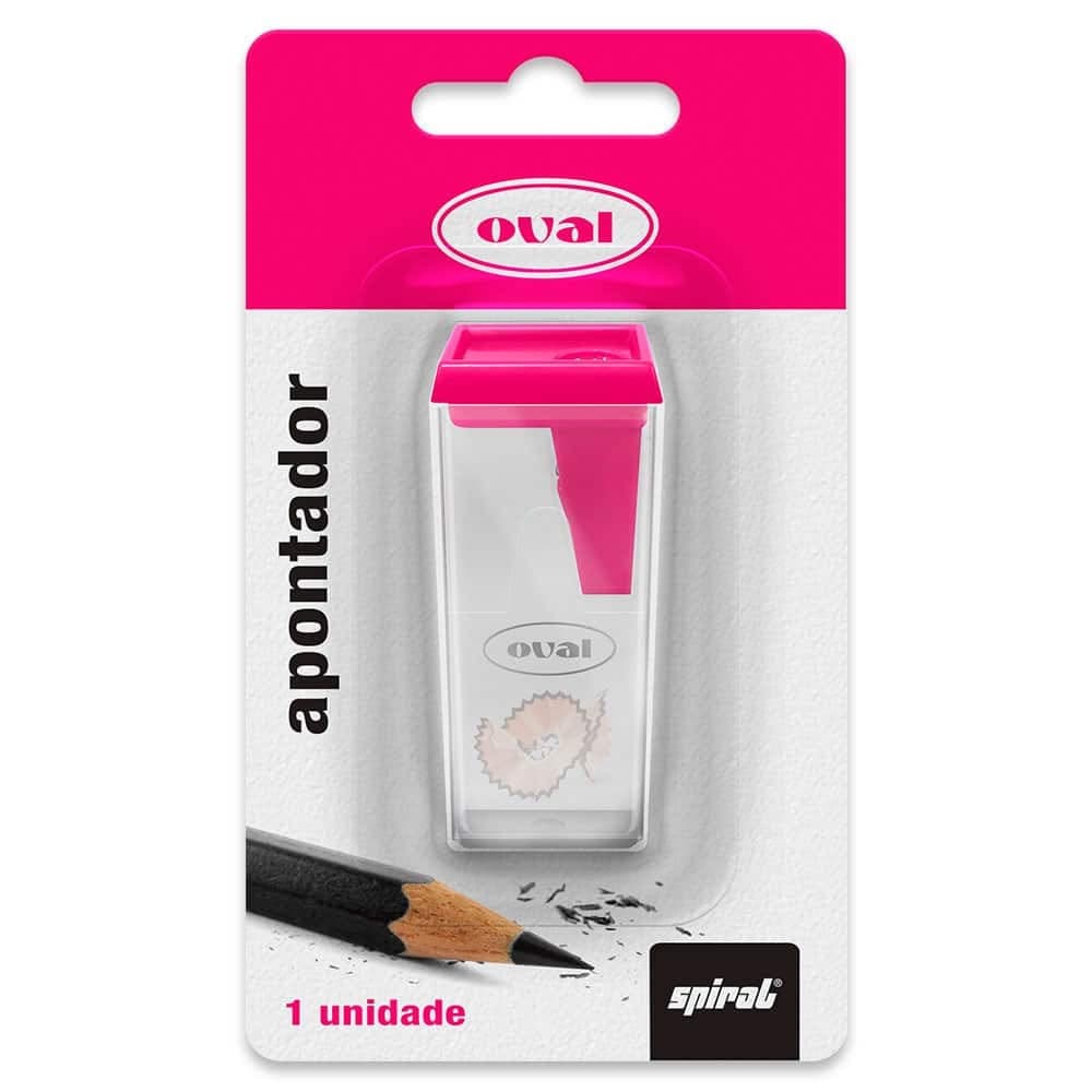 Apontador com Depósito Rosa 8133 Oval 1 UN
