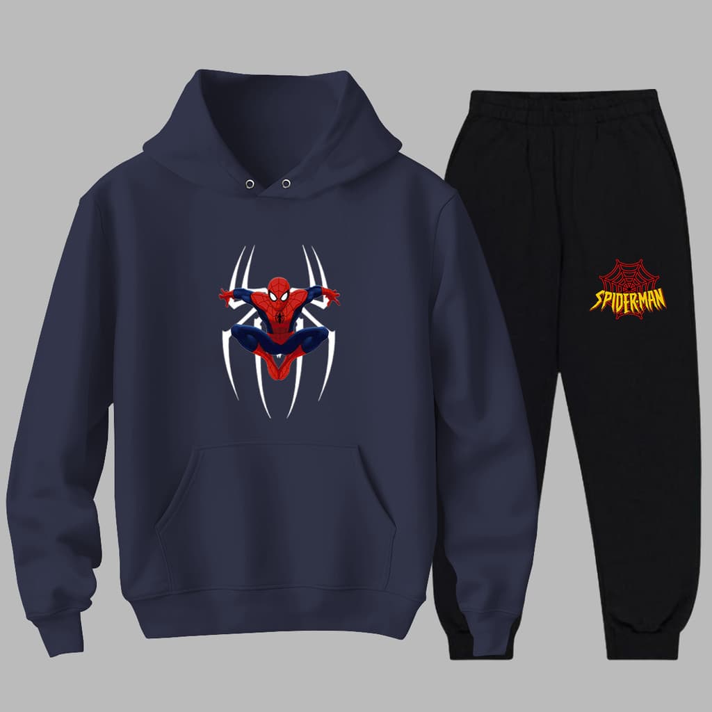 Conjunto Blusa Moletom Com Calça Spider Man Juvenil 6 Ao 16