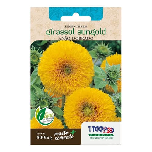 45 Semente De Flor Girassol Anão Dobrado Para Jardim E Vasos