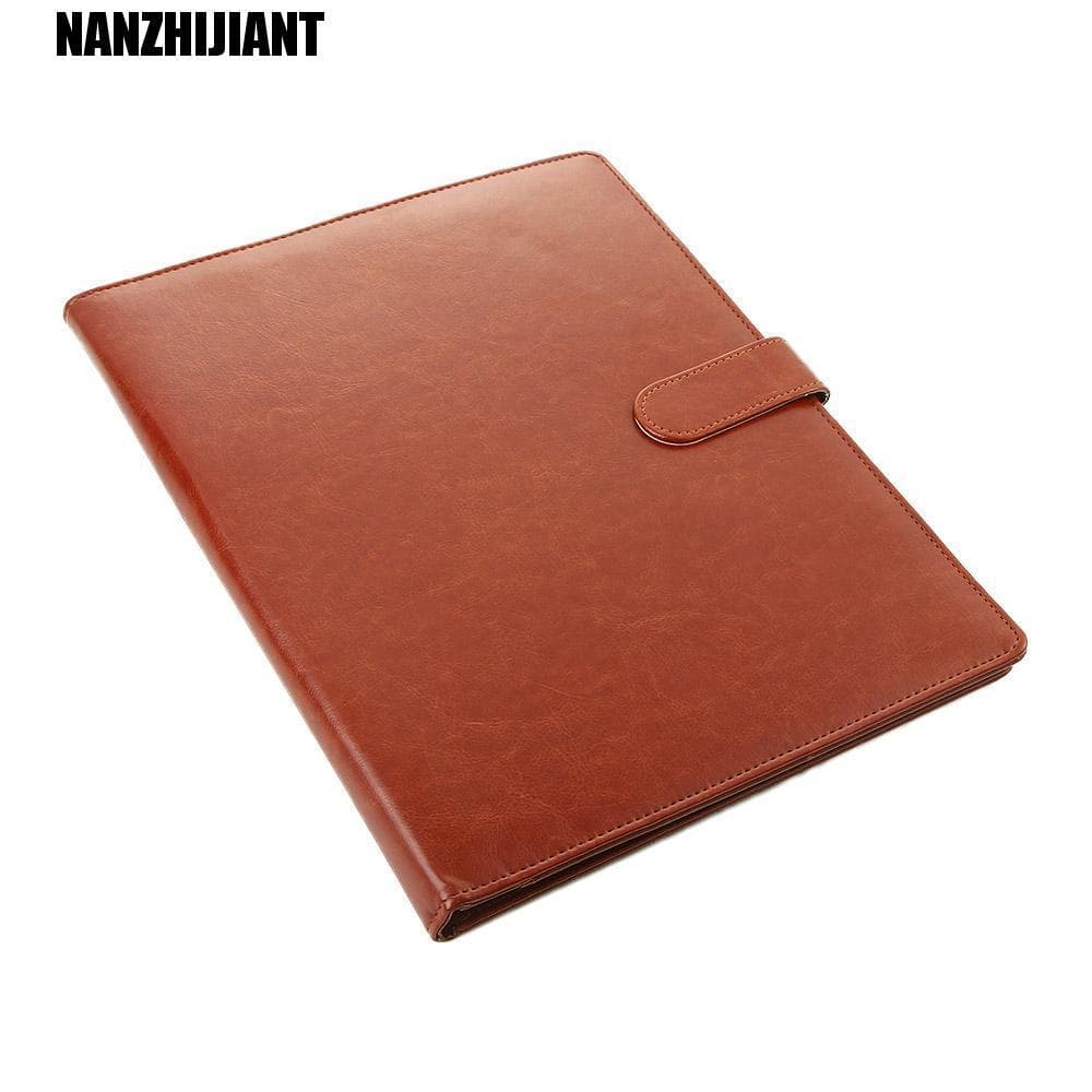 NANZHIJIANT Manager Clip Documento Caso Blocos De Escrita Bolsa De Documentos Pasta De Arquivo A4 De Couro PU