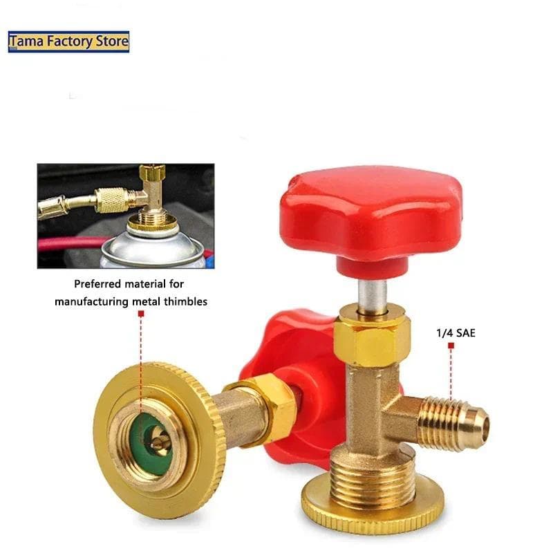 1 Pçs Válvula De Distribuição Abridor De Garrafa 1/4 SAE Conector Mayitr Refrigerante Pode Tocar Para R12 R22 R6000a R13