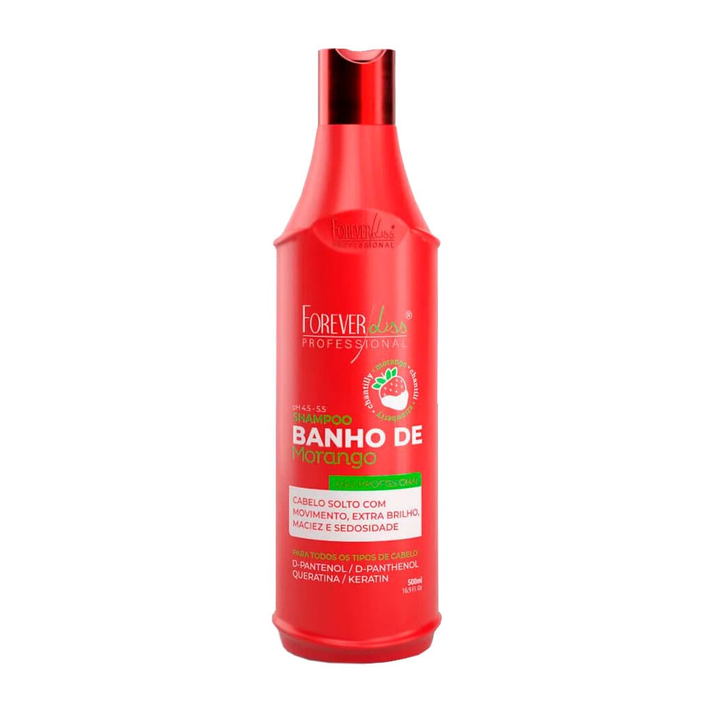 Shampoo Banho de Verniz Morango 500ml Forever Liss