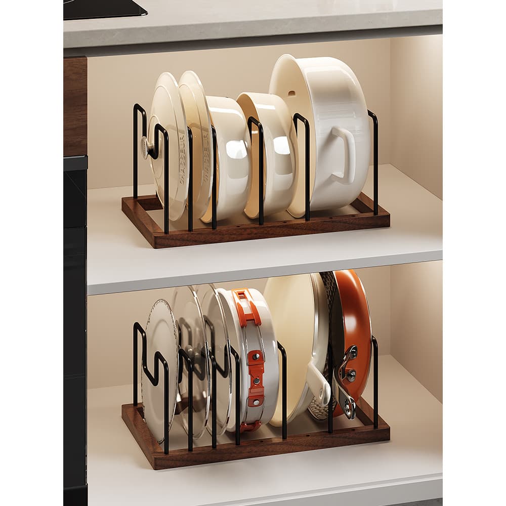 Noz cozinha pote rack estilo Medieval bancada armário multifuncional potes pratos pote tampa rack de armazenamento