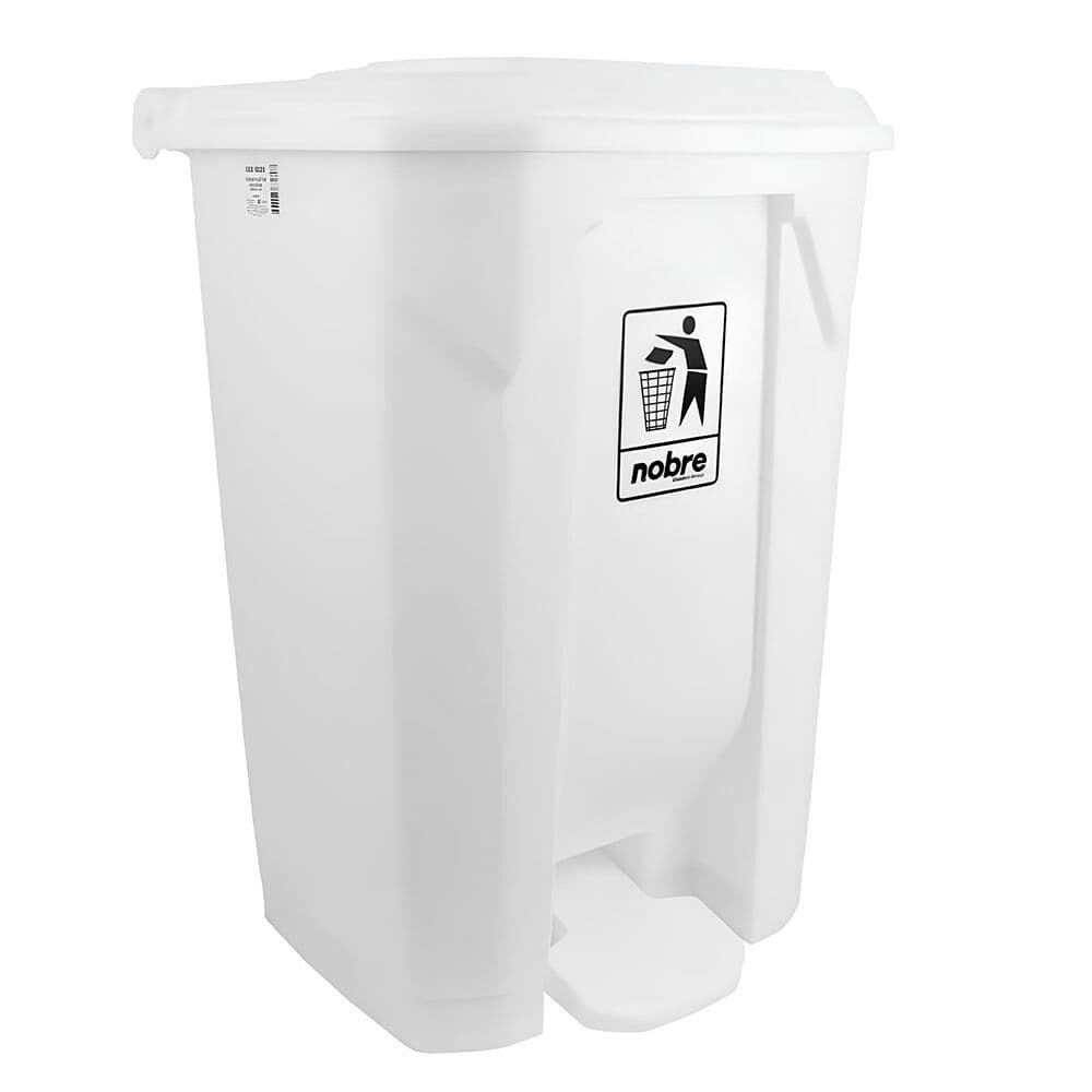 Lixeira 80 Litros em Plástico Reforçado com Pedal – Branca | Higiene e Praticidade para Ambientes 🗑️