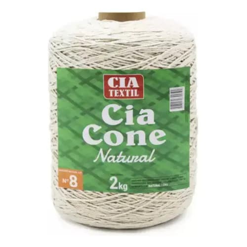 Barbante Cia Têxtil Cone 2kg 4/8 Crochê 100% Algodão Natural