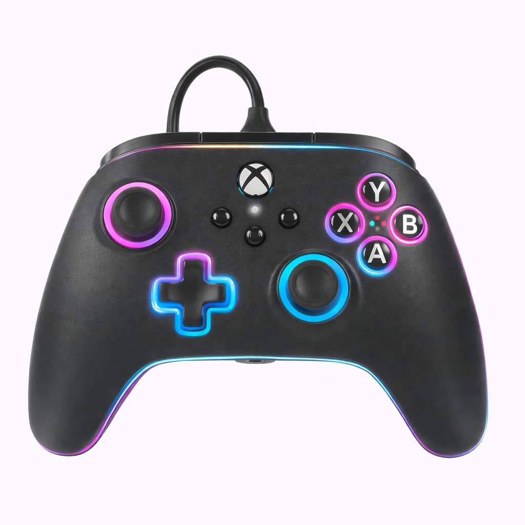 Controle Xbox Com Fio Preto LED Advantage USB 3m PC Series X S One Licenciado Oficial P2