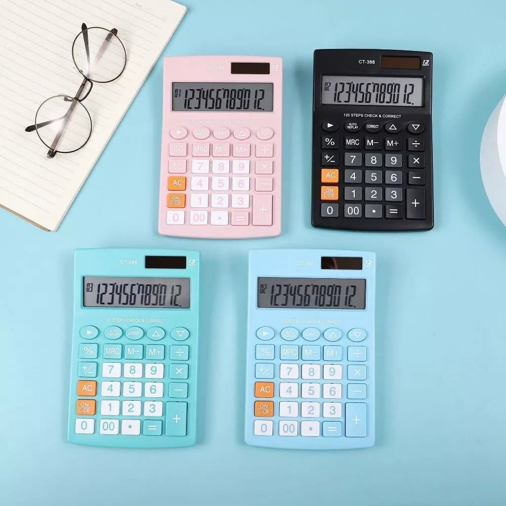 Calculadora Eletrônica de mesa com 12 Dígitos funciona solar para escolar ou comercio(6068)