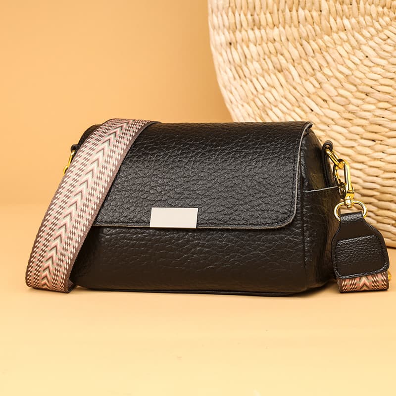 Bolsa mãe de couro genuíno genuíno 2025 novo estilo moda na moda All-Match bolsa feminina de meia-idade bolsa mensageiro