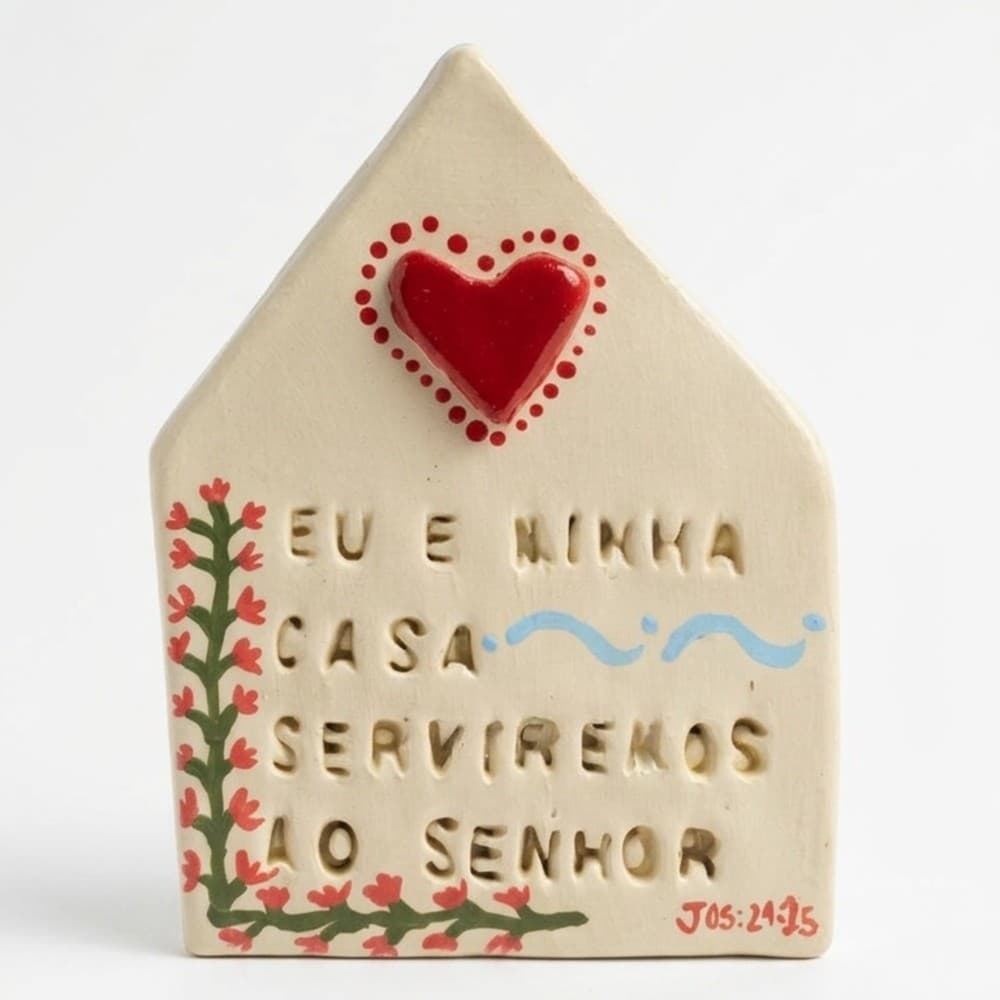 Placa Decorativa Cerâmica Fria -  Eu e minha casa - Casa Toco