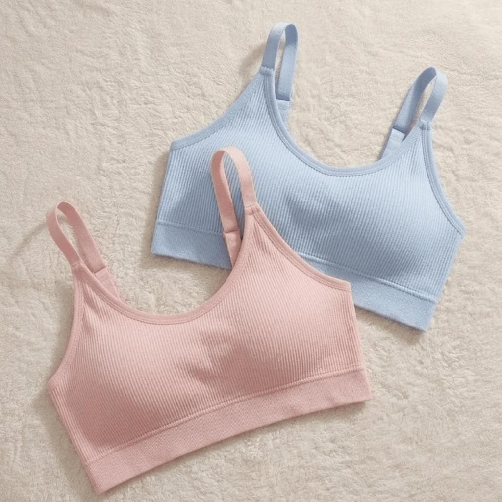 Conjunto de 2 Top/Soutiens Desportivos Femininos com Decote Magnífico Fitness , Com Alças Ajustáveis