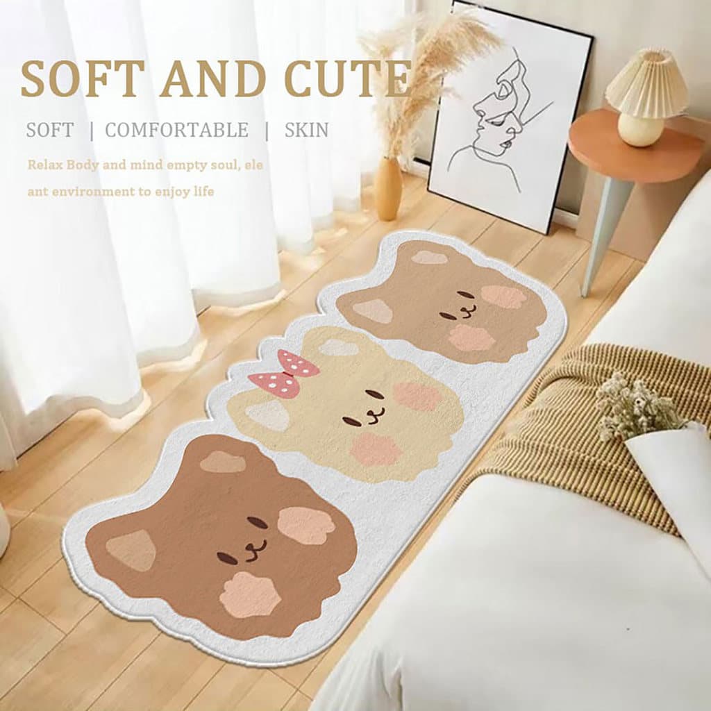 Quarto tapete cobertor de cabeceira resistente à sujeira imitação Cashmere capa completa dos desenhos animados cobertor