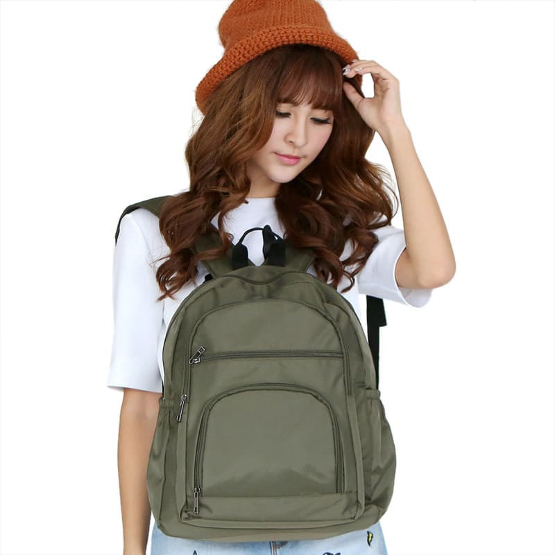 Juventude cor sólida Casual senhoras mochila de viagem grande mochila leve à prova dwaterproof água ampliado mochila com