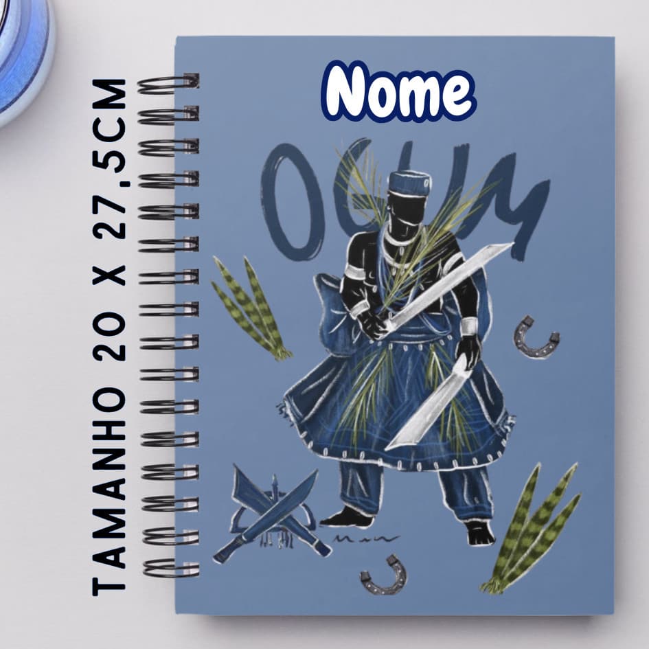 Caderno Personalizado Orixá Ogum - Tamanho 20x27,5