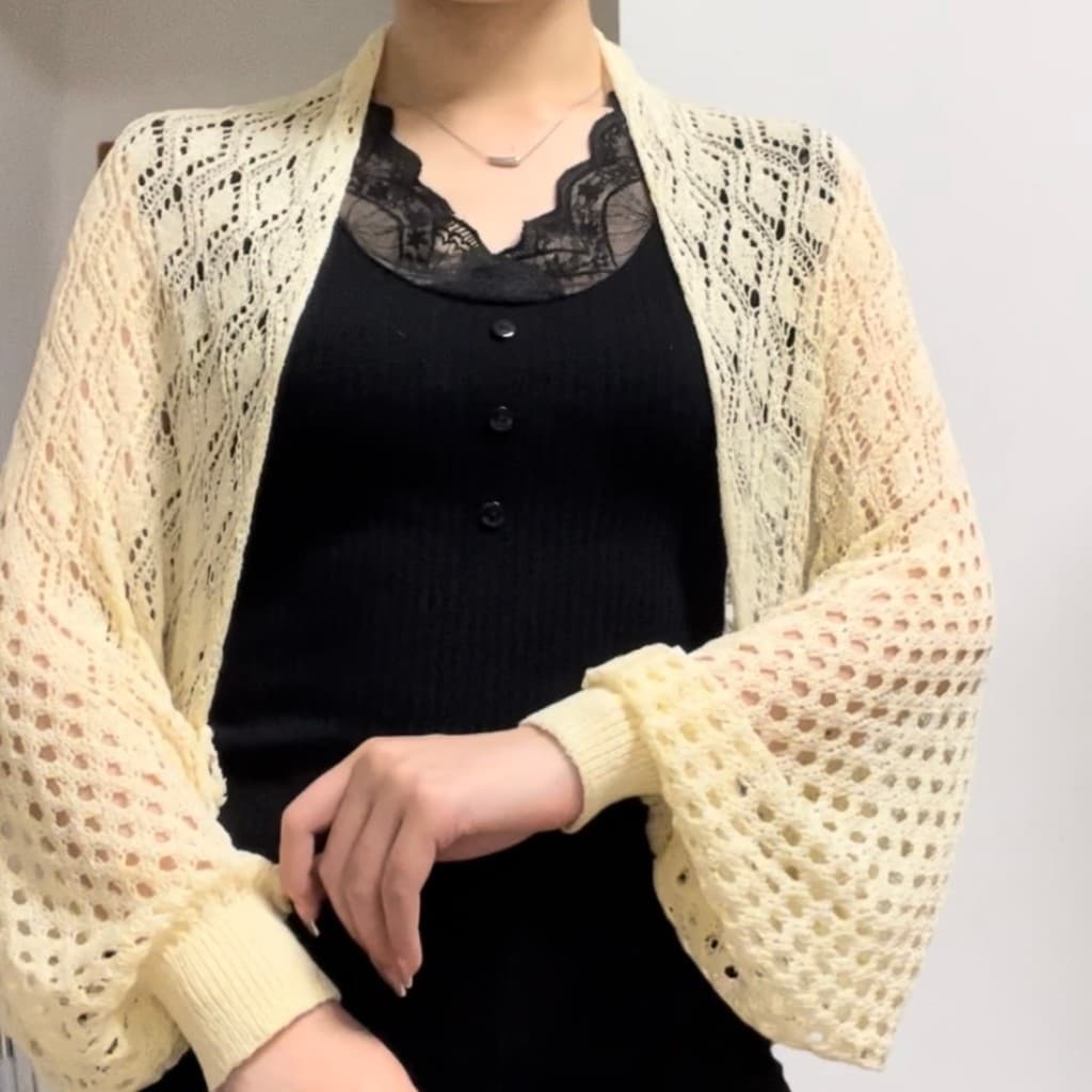 Primavera verão estilo oco protetor solar xale Cardigan influenciador mesmo estilo exterior novo estilo xale pequeno col
