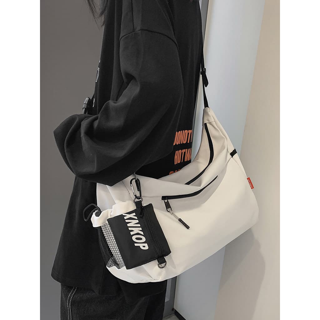 Bolsa mensageiro masculina estilo japonês ferramentas moda rua Wear saco do mensageiro grande capacidade bolsa de ombro