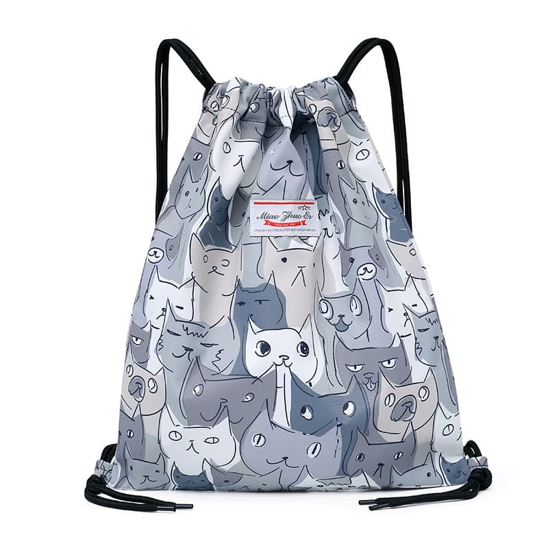 Saco de cordão cordão mochila feminina 2026 novo estilo saco de lona bonito All-Match pequena mochila saco de viagem sac