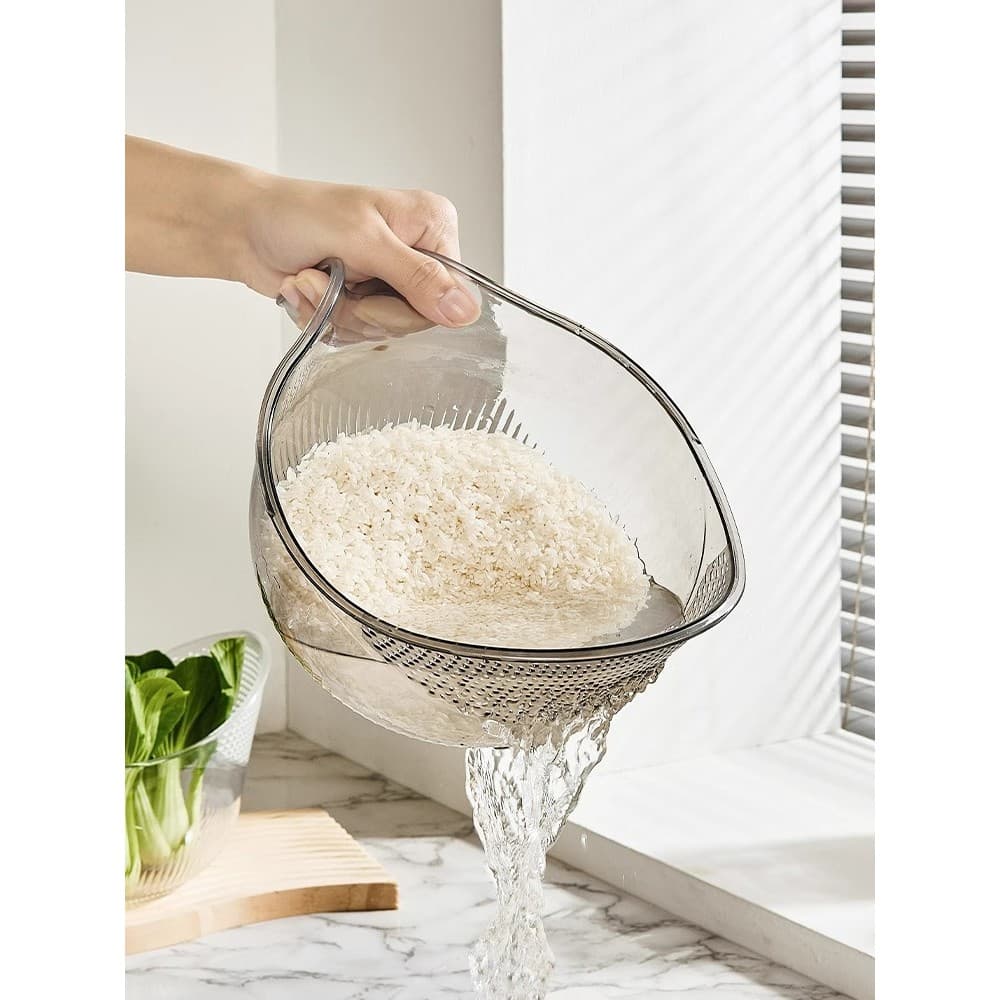 Ferramenta útil para lavar arroz de cozinha Peneira para lavar arroz Bacia para lavar arroz Cesta de drenagem para lavag